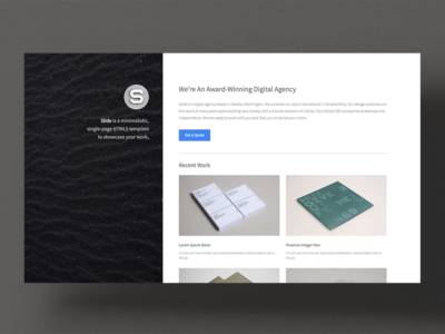 slide one-page Bootstrap HTML template image